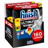 Finish Ultimate Infinity Shine Pastiglie Lavastoviglie, 160 Capsule Lavastoviglie al Limone, Pastiglie per Lavastoviglie contro lo Sporco e i Residui Incrostati