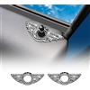 KUNGKIC 2 Pezzi Adesivi per Emblema Auto, Anelli per Parafango, Pulsanti per Serratura Porta, Coperture Decorative, Accessori per Interni Auto, per MINI Clubman Cooper Cabrio R55 R56 R57, Logo per