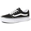 Vans Ward Platform, Scarpe da ginnastica, Donna, (Canvas) Black/White, 42.5 EU