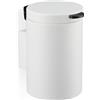 Relaxdays Cestino da Bagno da Muro, Pattumiera 3 L, Chiusura Automatica Secchio Interno Estraibile, in Acciaio, Bianco