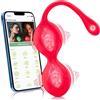 Ukingle Vibratoreper Donna Professionale Ovetto Vibrante Donna Telecomando APP Vibratoriper Donne Clotoride Wireless Piccolo Sex Toys Mini Vibratore Sexytoysys Coppia Vibratori Clitoride Pene 9 Modalità(Red)