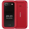 NOKIA - Senior Phone 2660 Flip 4G 128MB 48MB Ram Display 2.8' Slot MicroSD max 32GB Bluetooth Tasti Grandi +SOS Fotocamera 1450 mAh Rosso