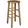 OKAFFAREFATTO - Sgabello Legno Con Seduta Rotonda H 68 Noce Chiaro Gambe Dritte - SPEDIZIONE GRATUITA