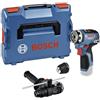 Bosch Professional 12V System Trapano-Avvitatore a Batteria Gsr 12V-35 Fc (Incl. 1 Attacco Punte per Martelli, 1 Attacco Mandrino Autoserrante, Impugnatura Supplementare, in L-Boxx)