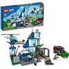 LEGO City Police Stazione di Polizia, Set con Elicottero Giocattolo, Macchina e