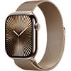 APPLE Watch Series 10 GPS + Cellular 46mm in titanio color oro con cinturino Loop maglia milanese - S/M