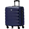 Flight Knight Valigie Rigide in ABS Leggere a 4 Ruote - Bagaglio a Mano Da Cabina Approvato per Compagnie Aeree Come British Airways E Dimensioni Massime per Easyjet Borsa Da Cabina Grande 56x45x25cm