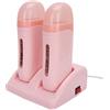 Brrnoo Scaldacera professionale roll on, doppio scaldacera depilatoria, macchina per cera depilatoria con base riscaldante, per viso ascelle gambe bikini(rosa)