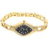 Hemobllo Orologio da polso da donna con cinturino in strass, alla moda, elegante, mini abito con strass (oro bianco), Nero dorato., Medium, Minimalista