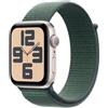 APPLE Smartwatch apple watch se gps 44mm starlight case green sport loop