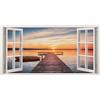 Inspire Stampa su tela Finestra pontile, multicolore 70 x 140 cm