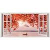 Inspire Stampa su tela Finestra Giappone, rosso 70 x 140 cm