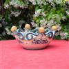 Ceramiche Sofia Stand Centrotavola Pallina in Ceramica di Caltagirone Ø 25/30 cm — Blu e Arancio, Serie d'Arte - 30 cm / Linea Blu e Arancio