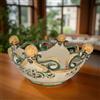 Ceramiche Sofia Stand Centrotavola Pallina in Ceramica di Caltagirone Ø 25/30 cm — Verde e Arancio - 30 cm / Linea Verde e Arancio