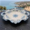 Ceramiche Sofia Stand Centrotavola Barocco in Ceramica di Caltagirone 38×33 cm — Mono Blu - 38 cm / 33 cm / Linea Mono Blu