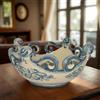 Ceramiche Sofia Stand Centrotavola Pallina in Ceramica di Caltagirone Ø 25/30 cm — Mono Blu - 25 cm / Linea Mono Blu