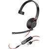 Poly Plantronics - Blackwire 3215 - Cuffie cablate a orecchio singolo (mono) con microfono a braccio - USB-C per la connessione a cellulari, PC o Mac