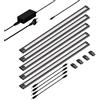 ledscom.de Luce sotto il mobile a LED SIRIS nero opaco, piatto, ogni 50cm, ogni 655lm, bianco, set di 5