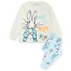 Peter Rabbit Pigiama da Bambino | T-Shirt a Maniche Lunghe Blu per Bambini e Pantaloni a Gamba Lunga con Stampa all Over Pigiama Completo| Merchandising Carino di Indumenti da Notte