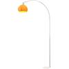 HOMCOM Lampada da Terra ad Arco con Interruttore a Pedale, in Marmo, Metallo e Plastica, 26x90x180 cm, Bianco e Arancione | Aosom Italy