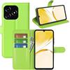 JIUNINE Cover per Realme C53 / Realme C51 / Realme Note 50, Custodia Portafoglio Libro in Pelle Sintetica Antiurto Cover Flip Case con [Carta Fessura] [Supporto Stand] [Fibbia Magnetica], Verde