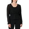 ONLY ONLCAMMI L/S Mesh Top Jrs Camicia da Donna, Nero, XS