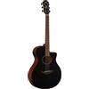 Yamaha APX600M SMB SMOKY BLACK Chitarra Acustica Elettrificata CutAway Matte