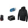 Bosch Professional Giubbotto riscaldabile GHH 12+18V XA Bosch Professional (incl. adattatore per ricarica USB GAA 12V-21 + batteria GBA 12V da 2.0Ah + caricabatteria GAL 12V-20) - Taglia M