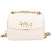 Gaelle Paris Borsa a Tracolla, Bianca, Similpelle Matelassé con Catena Dorata, 19 x 13 x 7 cm