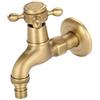 Garosa Rubinetto per Doccia Vasca Rubinetto Lavatrice Vintage Lucidato Olio Ottone Rubinetto Singolo Croce Maniglia Fissato al Muro Lusso Freddo / Caldo Rubinetto Controllo dell'acqua per lavabo(#2)