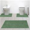 Generico Susanna Home - Set 3 Tappeti da Bagno in Microfibra Shaggy Antiscivolo, Tappeto Rettangolare, Giro Water e Giro Bidet, Super Assorbente, Morbido e Lavabile - Disponibile in Diversi Colori (VERDE)