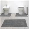 Generico Susanna Home - Set 3 Tappeti da Bagno in Microfibra Shaggy Antiscivolo, Tappeto Rettangolare, Giro Water e Giro Bidet, Super Assorbente, Morbido e Lavabile - Disponibile in Diversi Colori (GRIGIO)