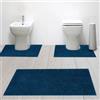 Generico Susanna Home - Set 3 Tappeti da Bagno in Microfibra Shaggy Antiscivolo, Tappeto Rettangolare, Giro Water e Giro Bidet, Super Assorbente, Morbido e Lavabile - Disponibile in Diversi Colori (PETROLIO)