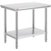 VEVOR 60X90X80 cm Piano di Lavoro per Cucina Professionale Acciaio Inox, Tavolo da Lavoro da Cucina Piano di Lavoro Inox, Tavolo da Lavoro per Cucina Professionale in Acciaio Inox