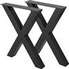 VEVOR Gamba da Tavolo Nero, Gamba Tavolino e Scrivania in Acciaio Forma di X, Gamba per Tavolo in Metallo 720 x 790 mm con Capacità da 1000 kg per Tavolini, Divano, Mobile, Porta TV, Scrivania
