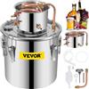 VEVOR Caldaia per Acqua Distillata 30 L , La Caldaia per Acqua al Chiaro di Luna, per Acqua Distillata, Distillatore d'Acqua Alcolica, Distillazione del Vino da 30 L in Acciaio e Rame Rosso