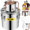 VEVOR Alambicco Distillatore 3Gal/11,4L Distillatore per Grappa in Acciaio Inox e Rame Rosso Distillatore Acqua con Un Fusto Distillatore Oli Essenziali Kit per Produzione di Vino Brandy Whisky Vodka