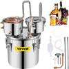 VEVOR alambicco distillatore con Pompa Fusto Doppio da 19L/5GAL Caldaia per Acqua al Chiaro di Luna Distillatore d'Acqua Alcolica
