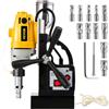VEVOR Trapano Elettrico Magnetico MD40, Motore del Sistema di Perforazione Magnetico ad Alta Potenza 1100 W, 220 V, con11 Punte Elicoidali, Usato per Strutture in Acciaio, Costruzioni Navali, ecc.