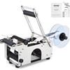 VEVOR Etichettatrice per Bottiglie Rotonde Semiautomatica, MT-50 50 W Velocità 50 Pezzi/min Etichettatrice Distributore di Etichette per Bottiglie in PET, Bottiglie di Plastica, Bottiglie di Vetro