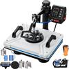 VEVOR Termopressa Pressa a Caldo Macchina Transfer Digitale 38x30cm 10-in-1 Pressa per Stampa Magliette Trasferimento Multifunzione Bianca