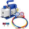 VEVOR Pompa Vuoto Condizionatori Kit Pompa per Vuoto Refrigerante 3CFM 1 / 4HP 85 L/min Strumenti Controllati per Refrigerante Hvac