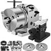 VEVOR Testa di Divisione BS-0 con Contropunta a 3 Ganasce, Testa Splitter MT2 con Mandrino da 168 mm, Testa Splitter da 23 kg, Altezza del Centro di Indicizzazione 100 mm con Piastre