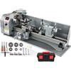 VEVOR Mini Tornio per Metallo, 1100 W 220 V Diametro Mandrino 125 mm Letto Oscillante 220 mm Tornio in Metallo Monofase per Varie Attività di Lavorazione Come Tornitura, Foratura, Filettatura e Taglio