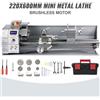 VEVOR Tornio per Metallo, Potenza 750 W 220 V 50 HZ Mini Tornio per Metallo Elettrico Monofase Tornio da Banco di Precisione per Lavorazioni di Tornitura Controfaccia, Foratura, Filettatura e Taglio