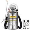 VEVOR Spruzzatore 6L in Acciaio Inossidabile, Spruzzatore Manuale a Pompa, Spruzzatore da Giardino Rinforzato a Pressione da 3,3 Pollici, Spruzzatore per Giardinaggio Domestico e Pulizia del Terreno