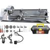 VEVOR Tornio da Banco per Metallo Motore 750W in Ghisa HT200 Velocità tra 50-2500 giri/min Variazione Costante, Tornio Elettrico per Metalli 120 x 34 x 36 cm Cono Mandrino MT5 Diametro Mandrino 125mm