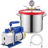 VEVOR Kit Camera a Vuoto da 1,5 Galloni (6,8 L) Pompa a Vuoto per Refrigerante 3HP Pompa per Vuoto a Singolo Stadio Condizionatore d'aria Pompa a Vuoto a Palette Rotante Pompa