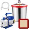 VEVOR 3CFM Pompa per Vuoto, con Camera per Vuoto 5 Galloni, Kit Camera per Vuoto con Essiccatori per Vuoto con Pompa per Vuoto CVC Lab Sealer Camera per Vuoto, 1720 Giri al Minuto, 0,25 Hp 220V 50 Hz