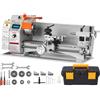 VEVOR Mini Tornio da Banco per Metallo Motore 800W in Ghisa HT200 Velocità tra 150-2500 giri/min Variazione Costante, Mini Tornio per Metalli 80 x 34 x 36 cm Cono Mandrino MT5 Diametro Mandrino 100mm